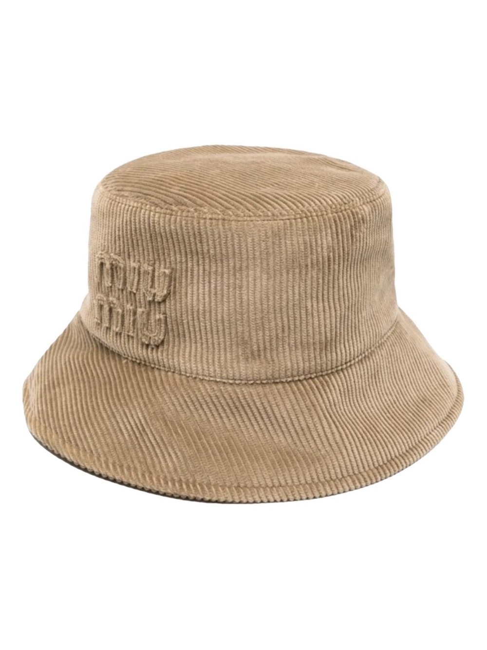 MIU MIU logo corduroy velvet bucket hat M